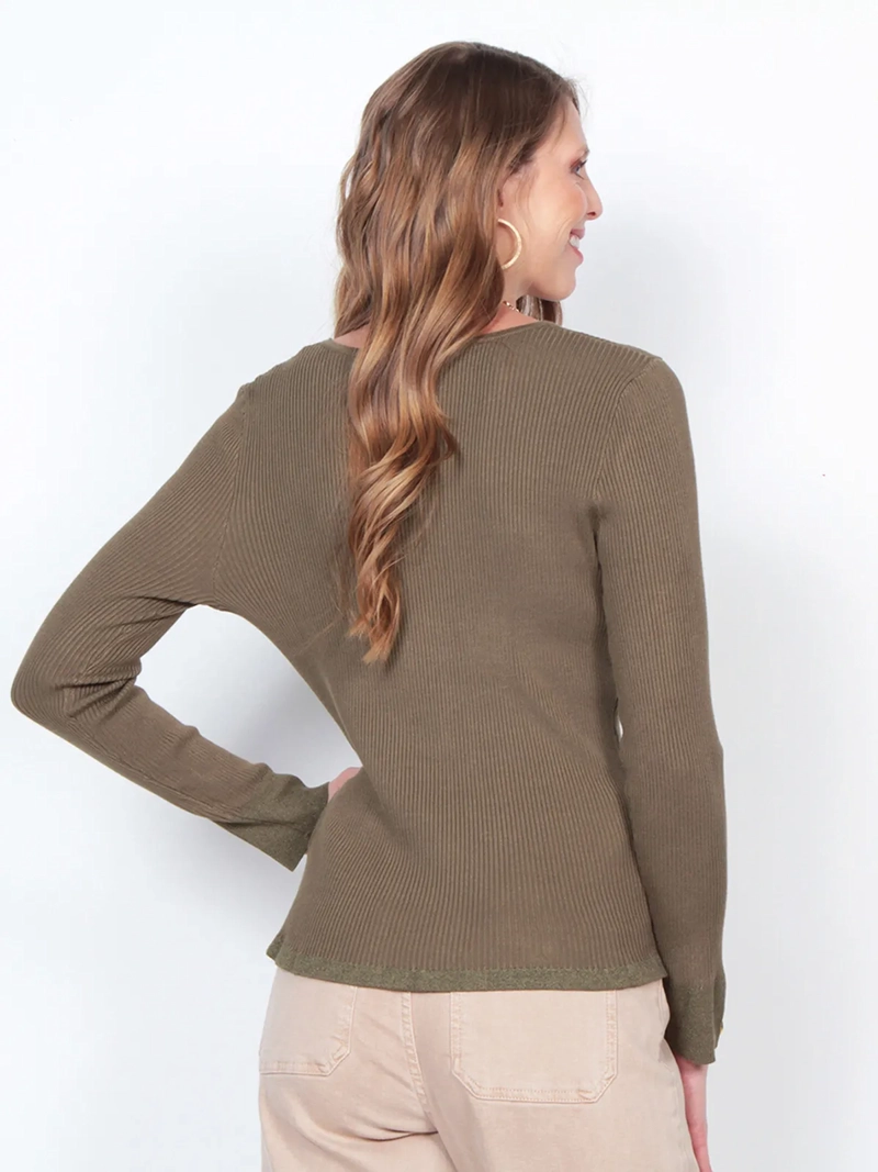 SWEATER MUJER WADOS MANGA LARGA BOTONES ELEGANTES - 3