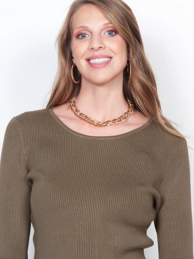 SWEATER MUJER WADOS MANGA LARGA BOTONES ELEGANTES - 4