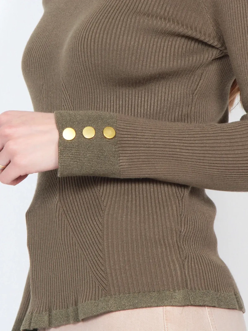SWEATER MUJER WADOS MANGA LARGA BOTONES ELEGANTES - 6