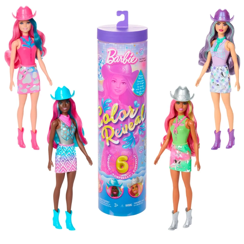 MUÑECA BARBIE COLOR REVEAL MODA DISCO SORPRESA MODELO ALEATORIO - 1