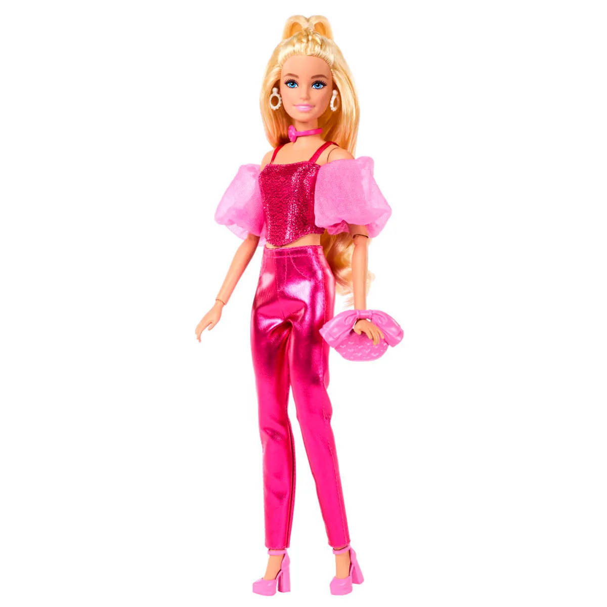 BARBIE FASHIONISTA MUÑECA CON CABELLO RUBIO Y CONJUNTO ROSA - 2