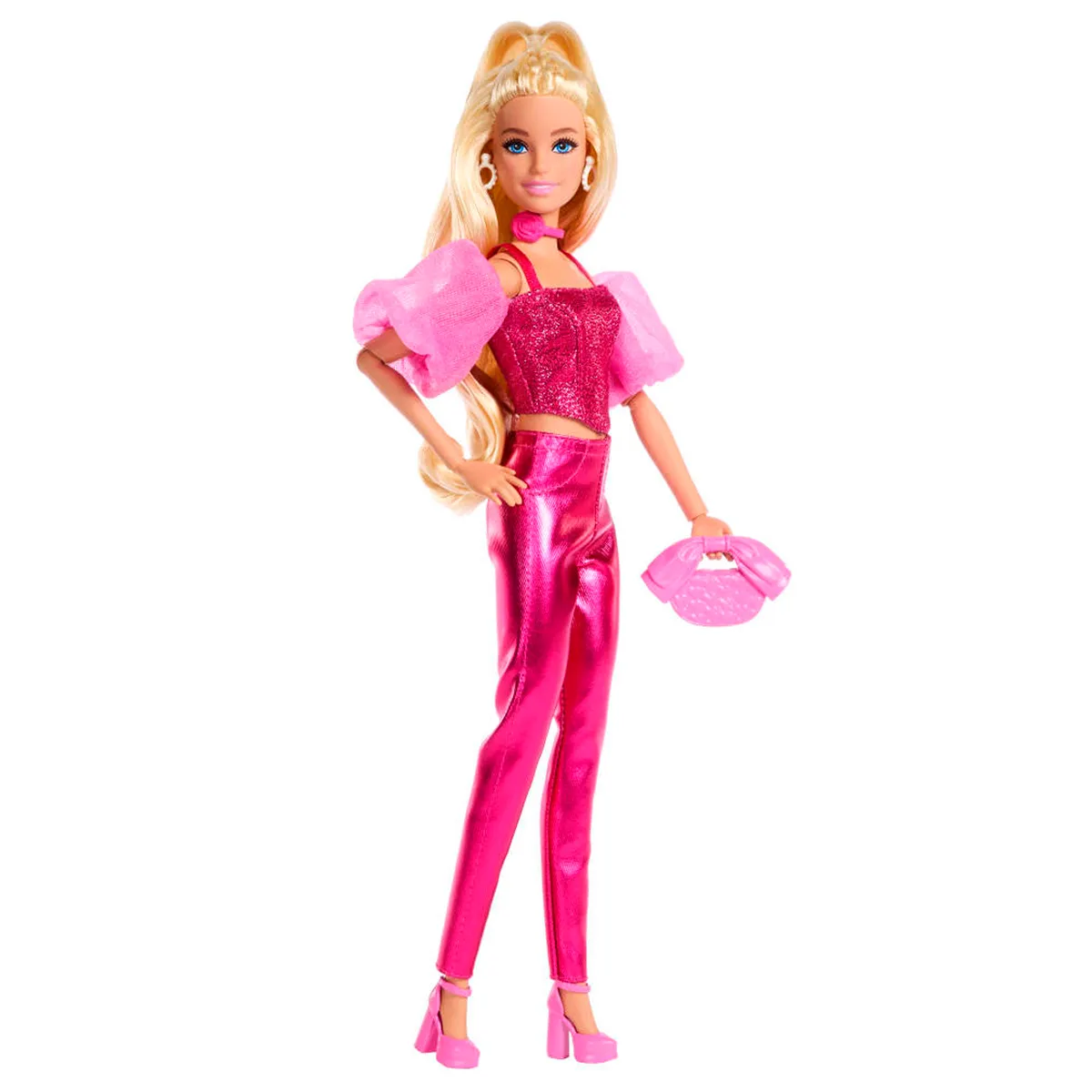 BARBIE FASHIONISTA MUÑECA CON CABELLO RUBIO Y CONJUNTO ROSA - 3