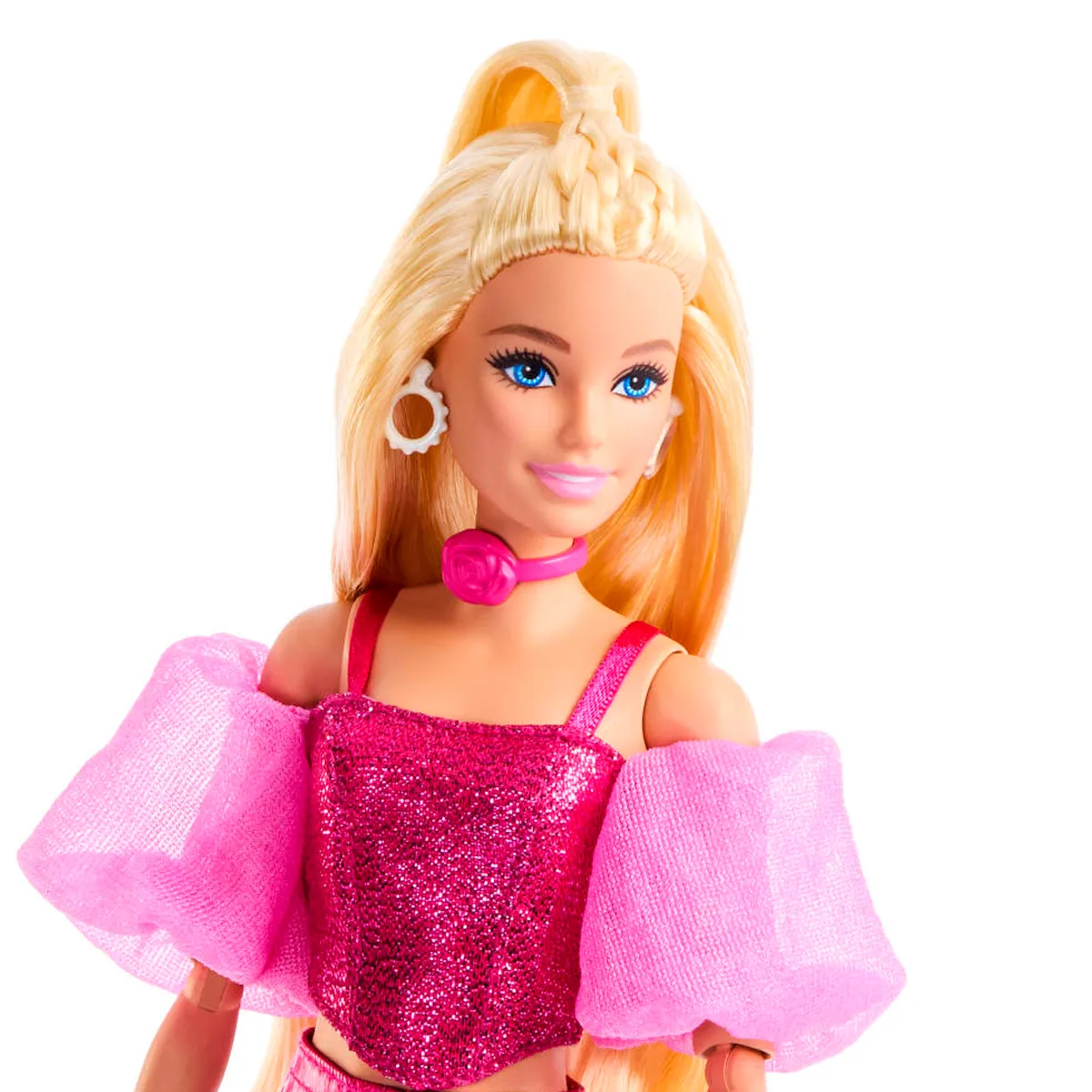 BARBIE FASHIONISTA MUÑECA CON CABELLO RUBIO Y CONJUNTO ROSA - 4