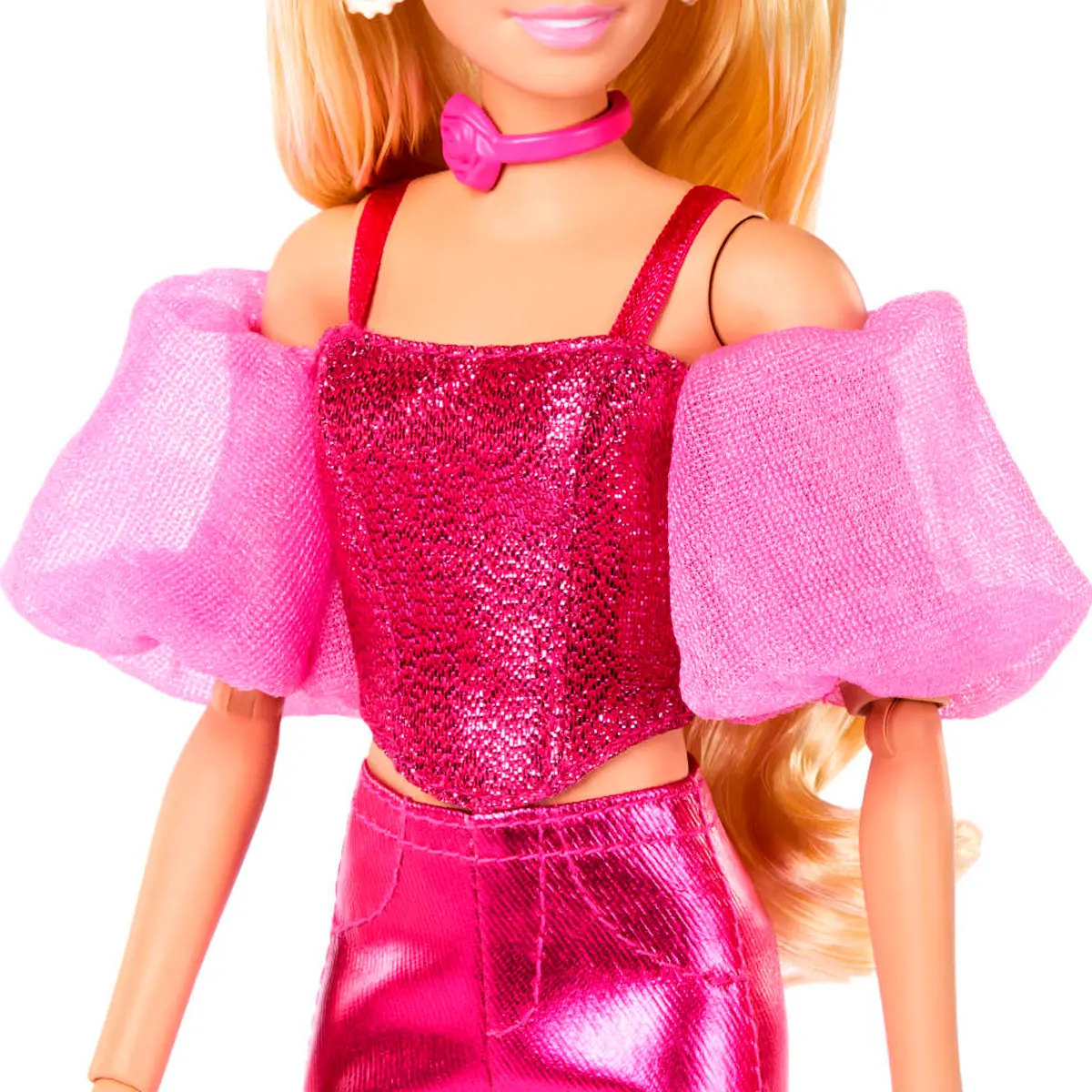 BARBIE FASHIONISTA MUÑECA CON CABELLO RUBIO Y CONJUNTO ROSA - 5