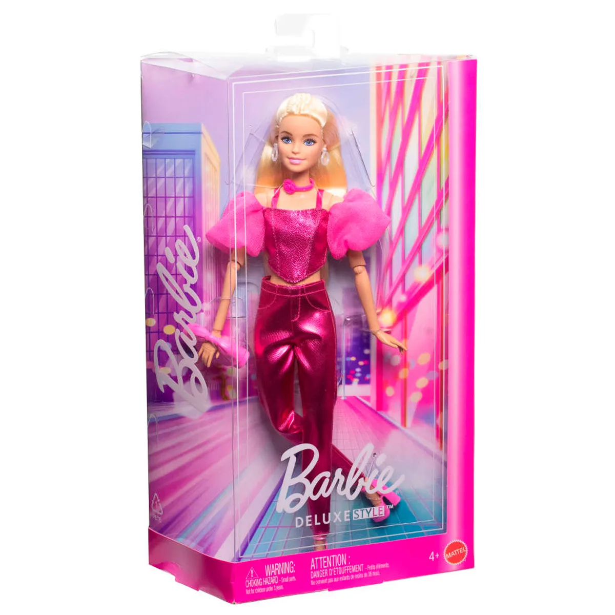 BARBIE FASHIONISTA MUÑECA CON CABELLO RUBIO Y CONJUNTO ROSA - 7