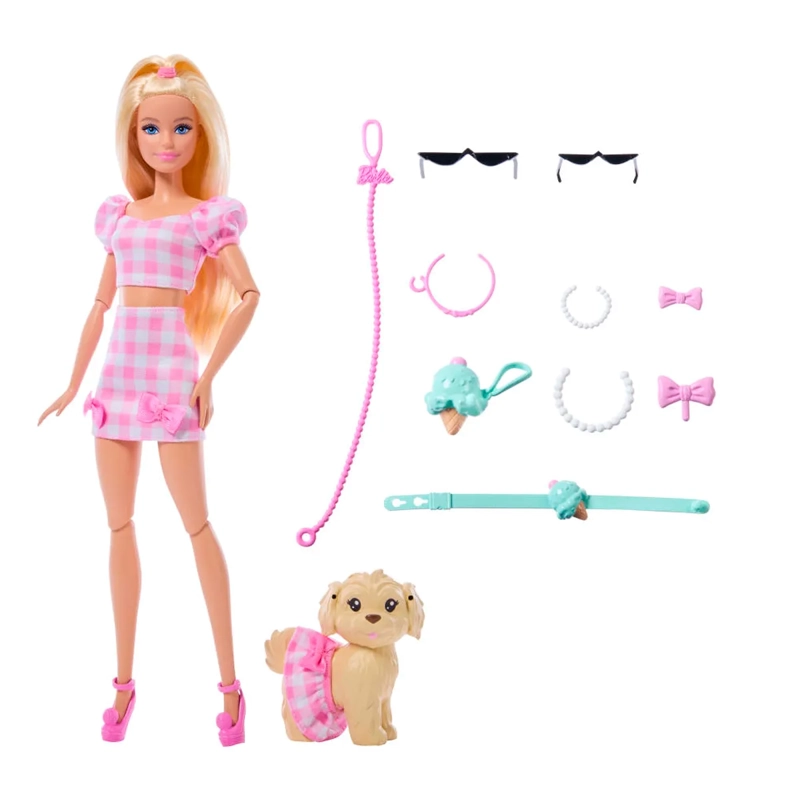 BARBIE FASHION & BEAUTY MUÑECA LOOKS IGUALES MALIBÚ Y PERRITO - 6