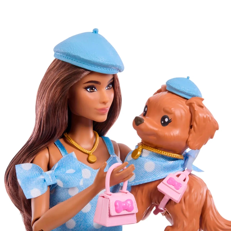 BARBIE FASHION & BEAUTY MUÑECA LOOKS IGUALES TERESA Y PERRITO - 5