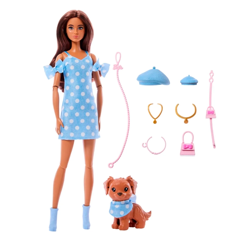 BARBIE FASHION & BEAUTY MUÑECA LOOKS IGUALES TERESA Y PERRITO - 6