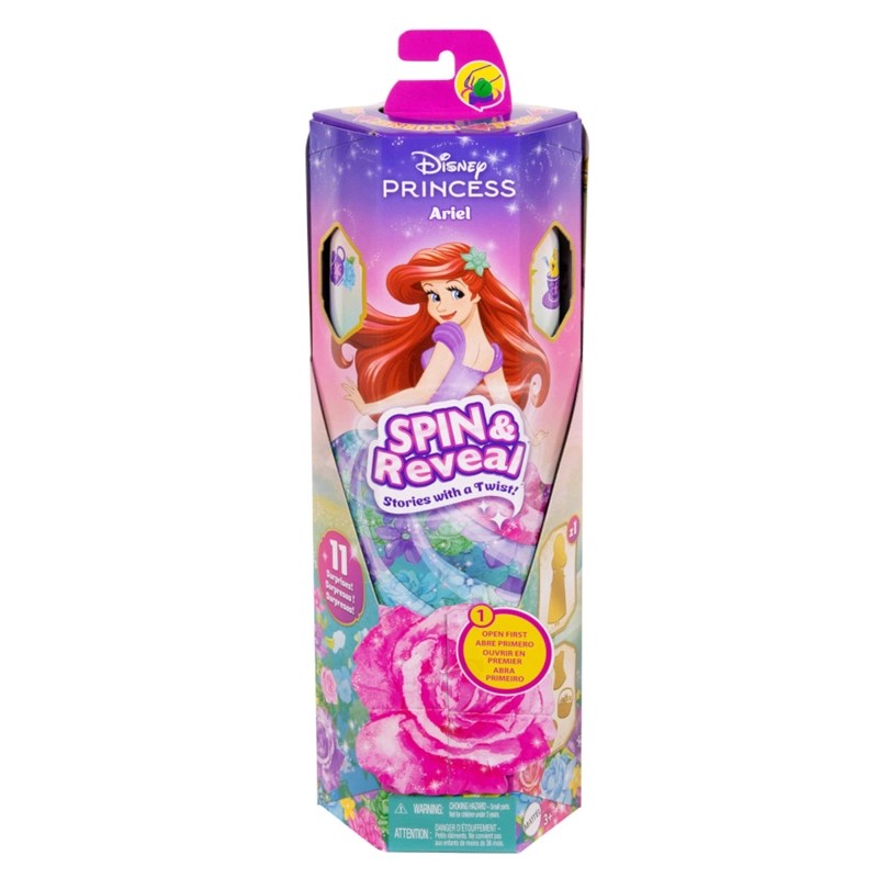 DISNEY PRINCESA MUÑECA ARIEL SPIN AND REVEAL FLORES - 6