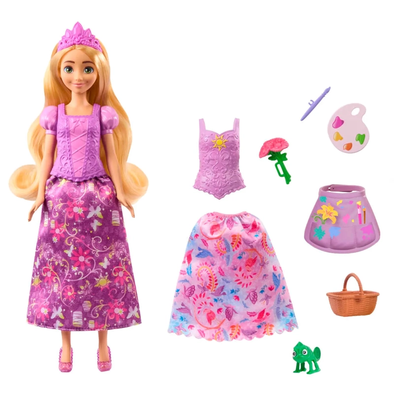 MUÑECA DISNEY PRINCESAS SET DE JUEGO RAPUNZEL CAMBIO DE VESTIDO - 5