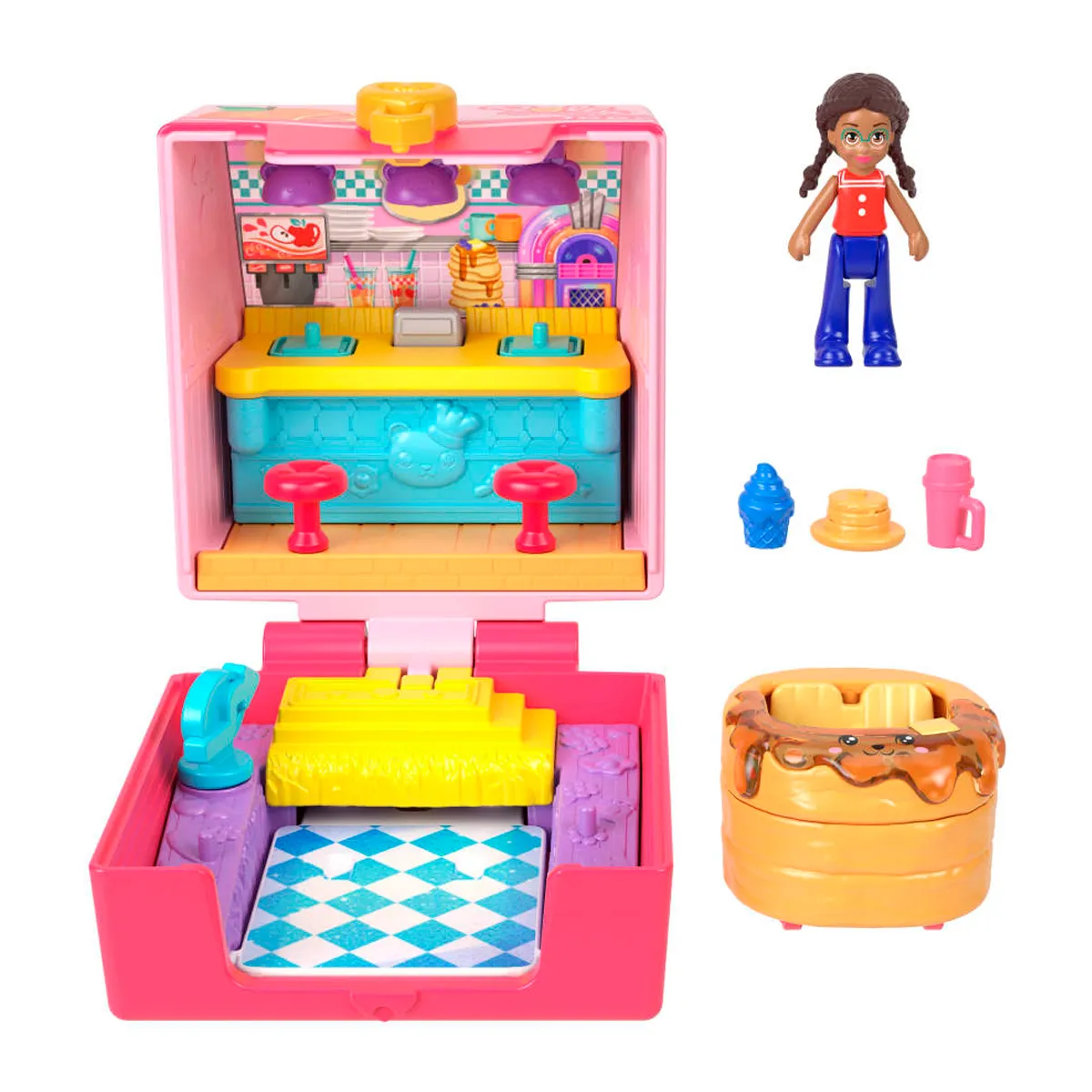 POLLY POCKET SET DE JUEGO COMPACTO REVEAL COMIDITA RÁPIDA - 5
