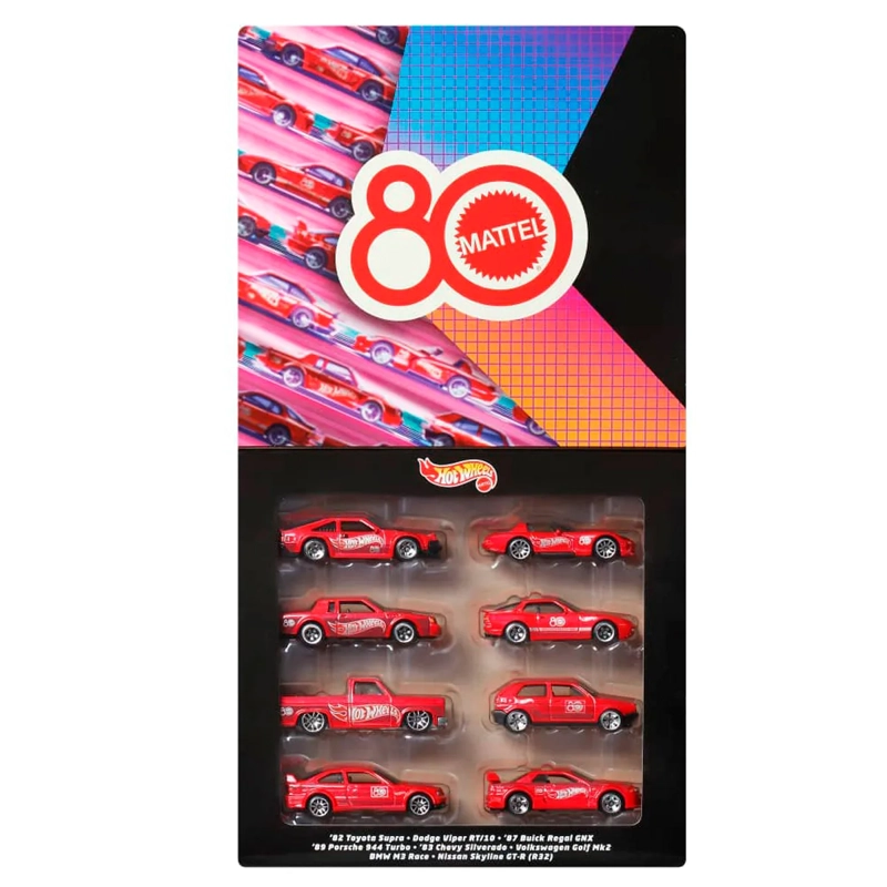 HOT WHEELS COLLECTOR MATTEL 80 ANIVERSARIO PAQUETE 8 AUTOS - 1