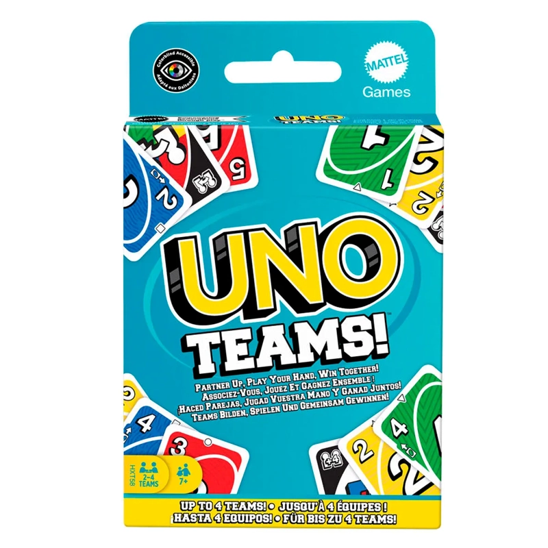 JUEGO DE CARTAS MATTEL UNO TEAMS PARA NIÑOS - 1
