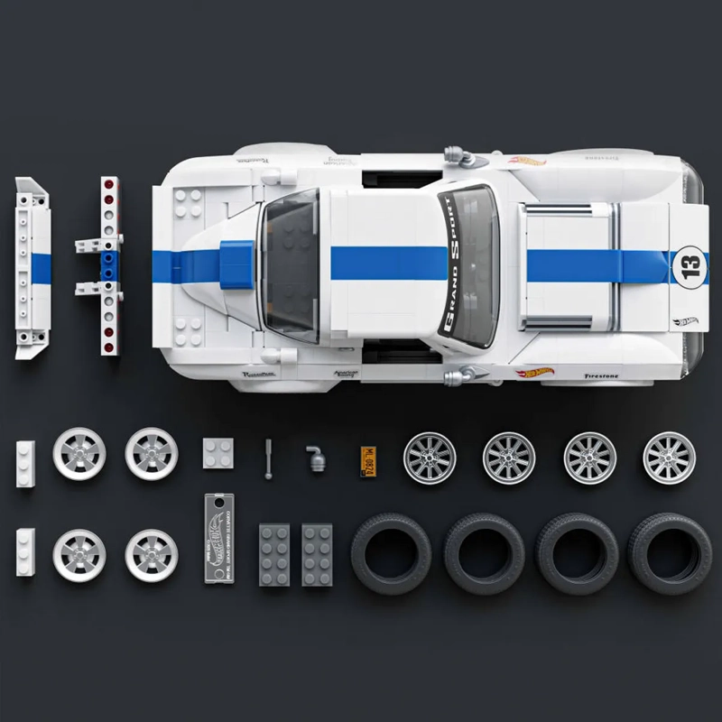 MATTEL BRICK SHOP HOT WHEELS JUGUETE DE CONSTRUCCIÓN ELITE '63 CORVETTE GRAND SPORT ESCALA 1:16 ARMABLE CON PERSONALIZACIÓN - 9