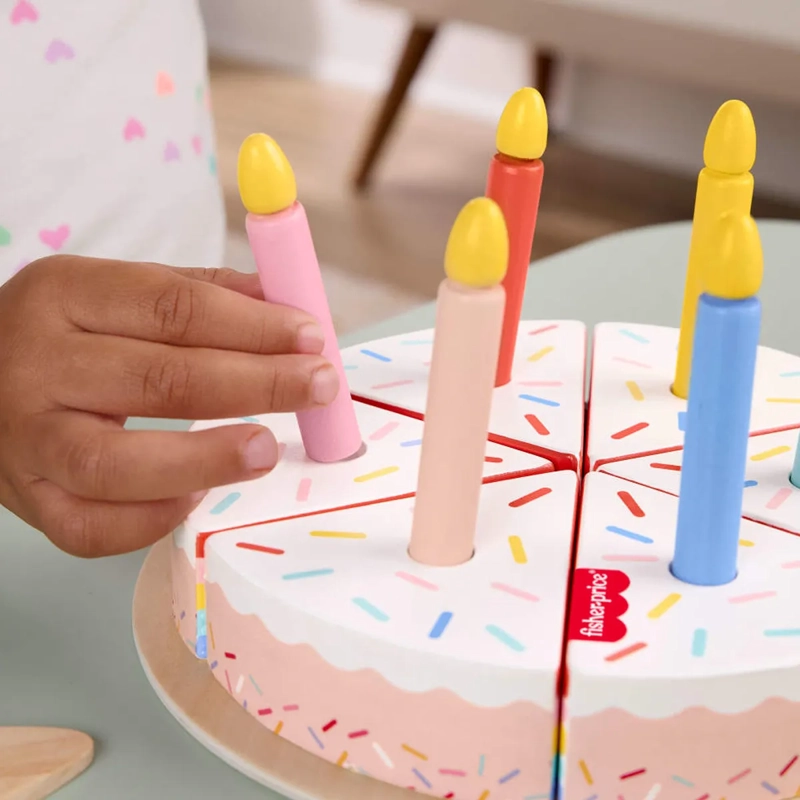 FISHER-PRICE JUGUETE PARA BEBÉS PASTEL DE CUMPLEAÑOS DE MADERA - 5