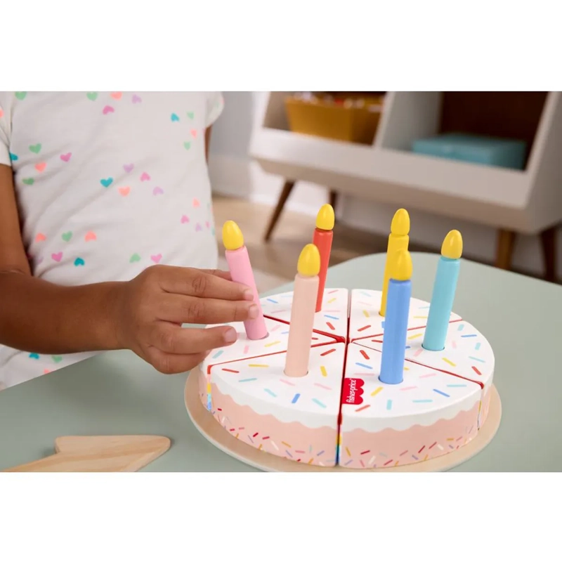 FISHER-PRICE JUGUETE PARA BEBÉS PASTEL DE CUMPLEAÑOS DE MADERA - 7