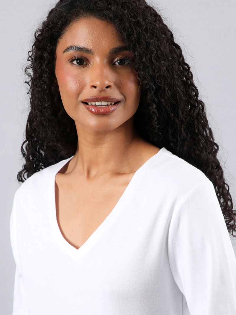 CAMISETA MUJER FLORES ALGODÓN CUELLO EN V - 3