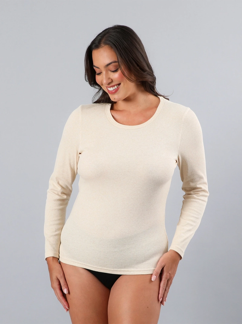 CAMISETA MANGA LARGA MUJER FLORES RIB 50753 - 1