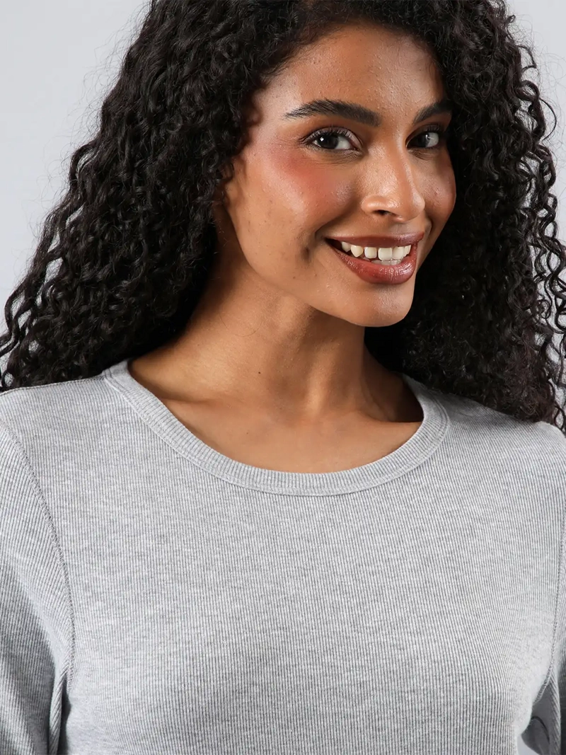 CAMISETA MANGA LARGA MUJER FLORES RIB 50753 - 3