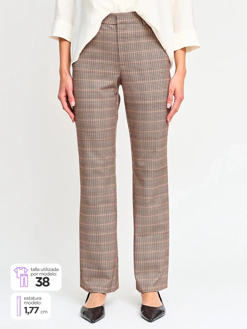 PANTALÓN MUJER CACHAREL FLARE PUNTO ROMA - 1