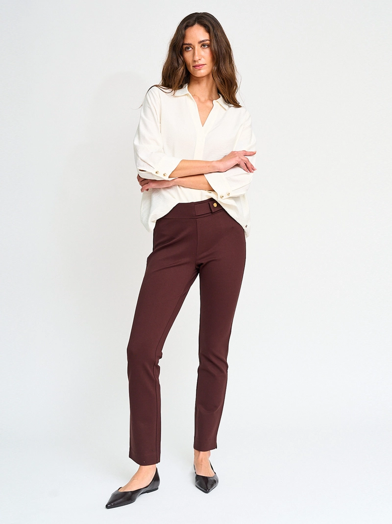 PANTALÓN MUJER CACHAREL RECTO HEBILLA - 4