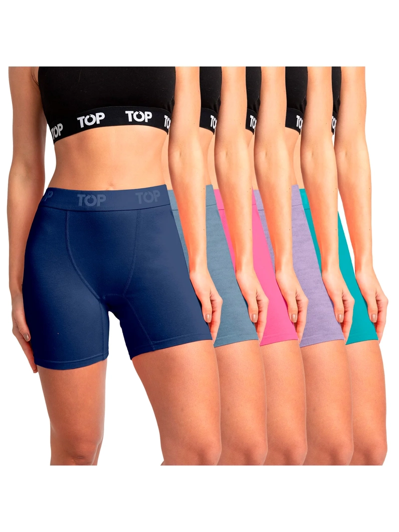 PACK 5 BÓXERS MUJER TOP MULTICOLOR LARGOS M208AP5C1 - 1