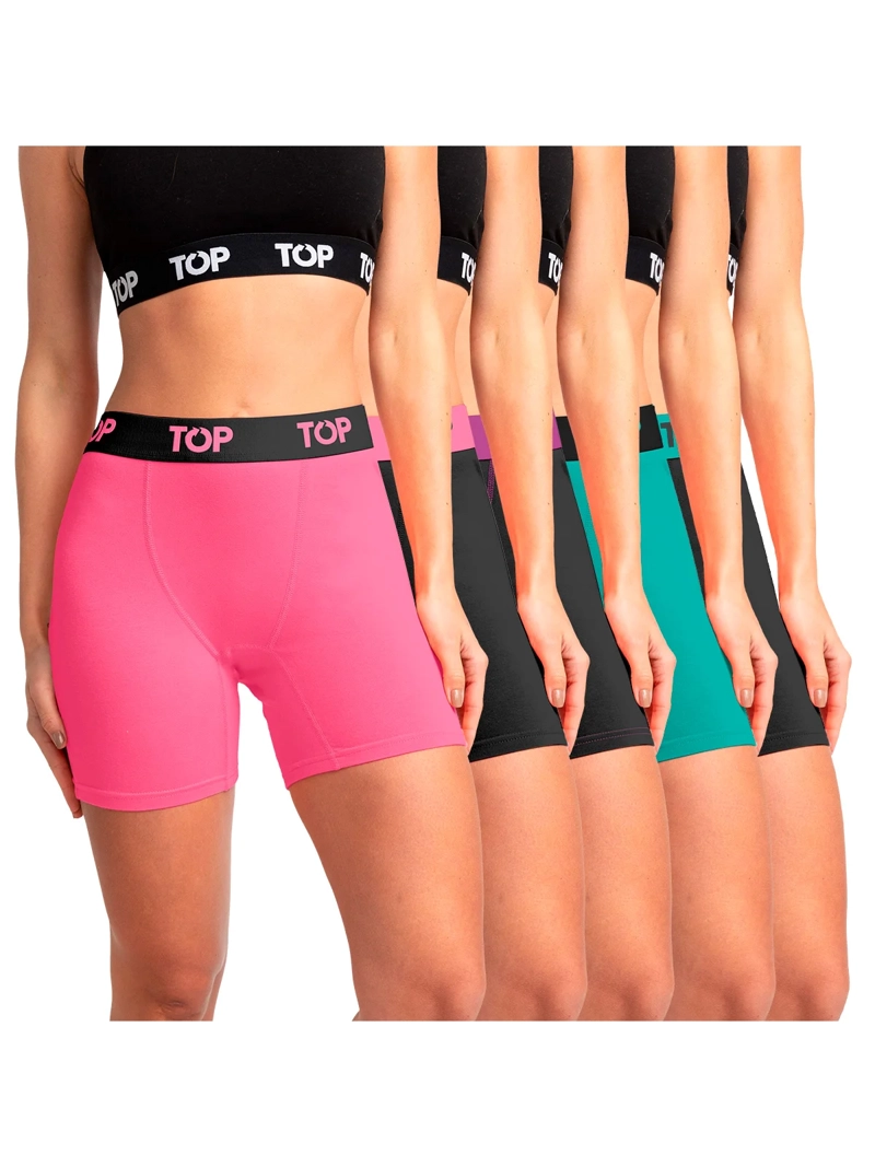 PACK 5 BÓXERS MUJER TOP MULTICOLOR LARGOS M208AP5C2 - 1