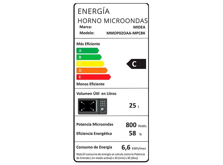 MICROONDAS MIDEA 25 LT MMOP02OAA-MPCBK DIGITAL - 8