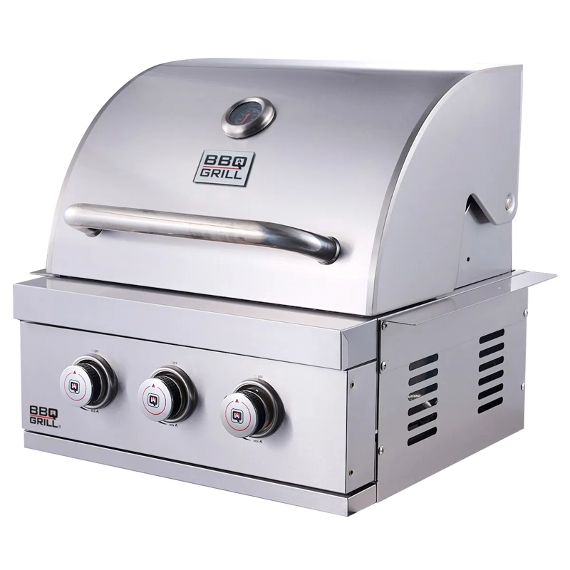 PARRILLA A GAS BBQ GRILL NEBRASKA 3 QUEMADORES EMPOTRADA - 1
