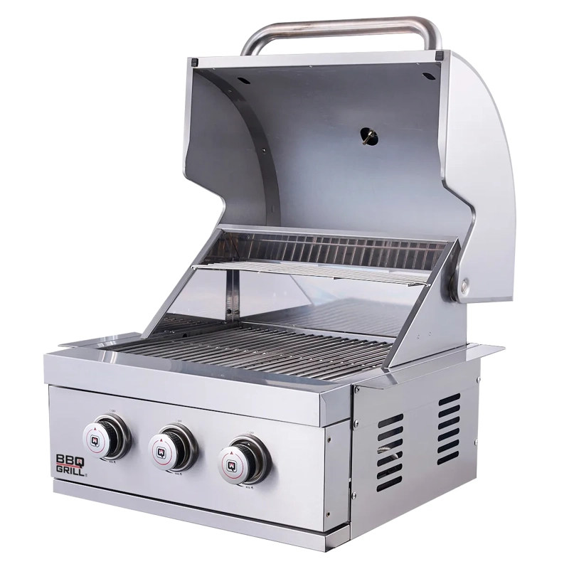 PARRILLA A GAS BBQ GRILL NEBRASKA 3 QUEMADORES EMPOTRADA - 2