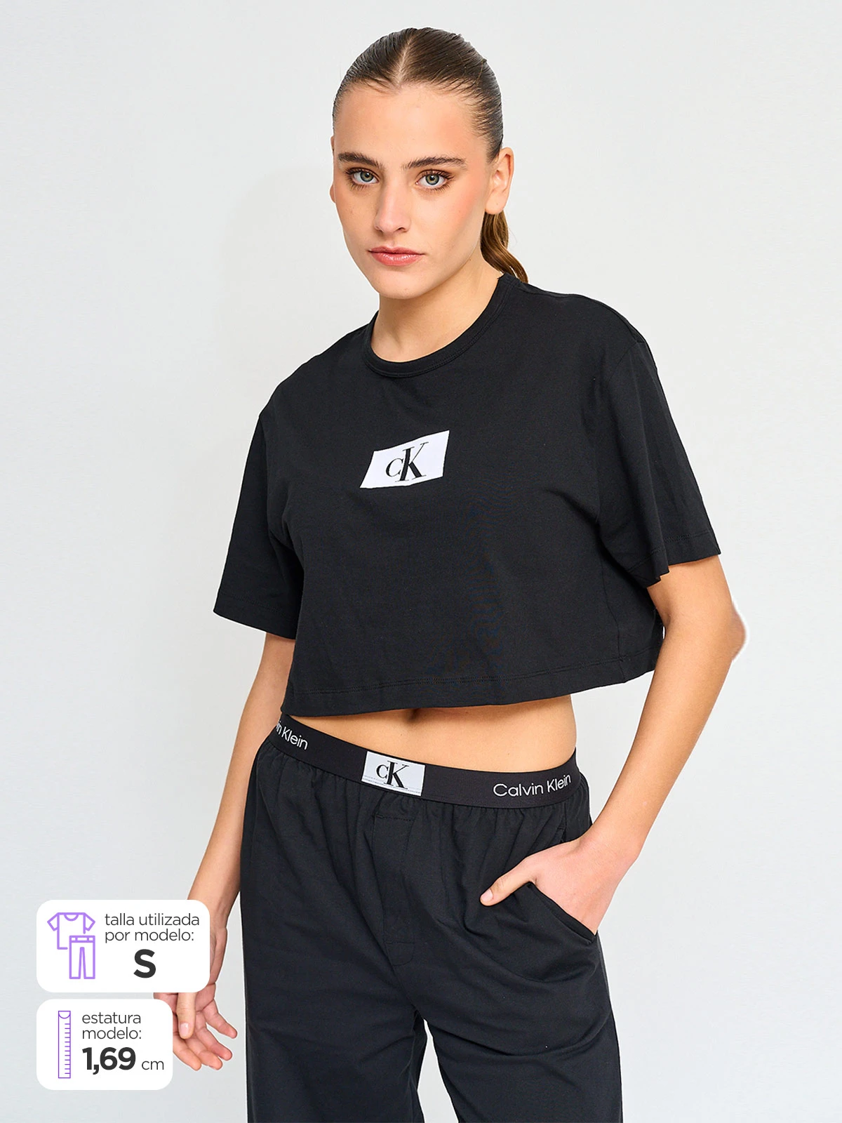 POLERA MANGA CORTA ALGODÓN MUJER CALVIN KLEIN NEGRO QS6946001 - 1