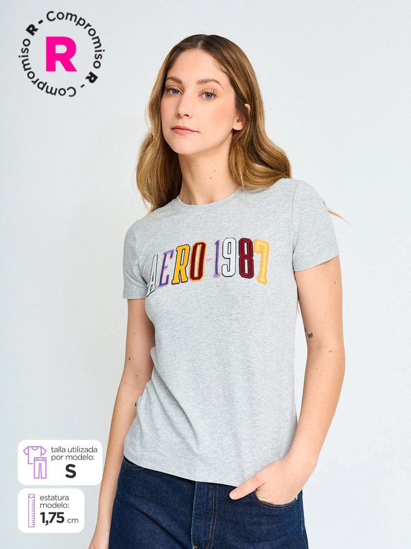 POLERA MANGA CORTA ALGODÓN MUJER AEROPOSTALE KYLIE - 1