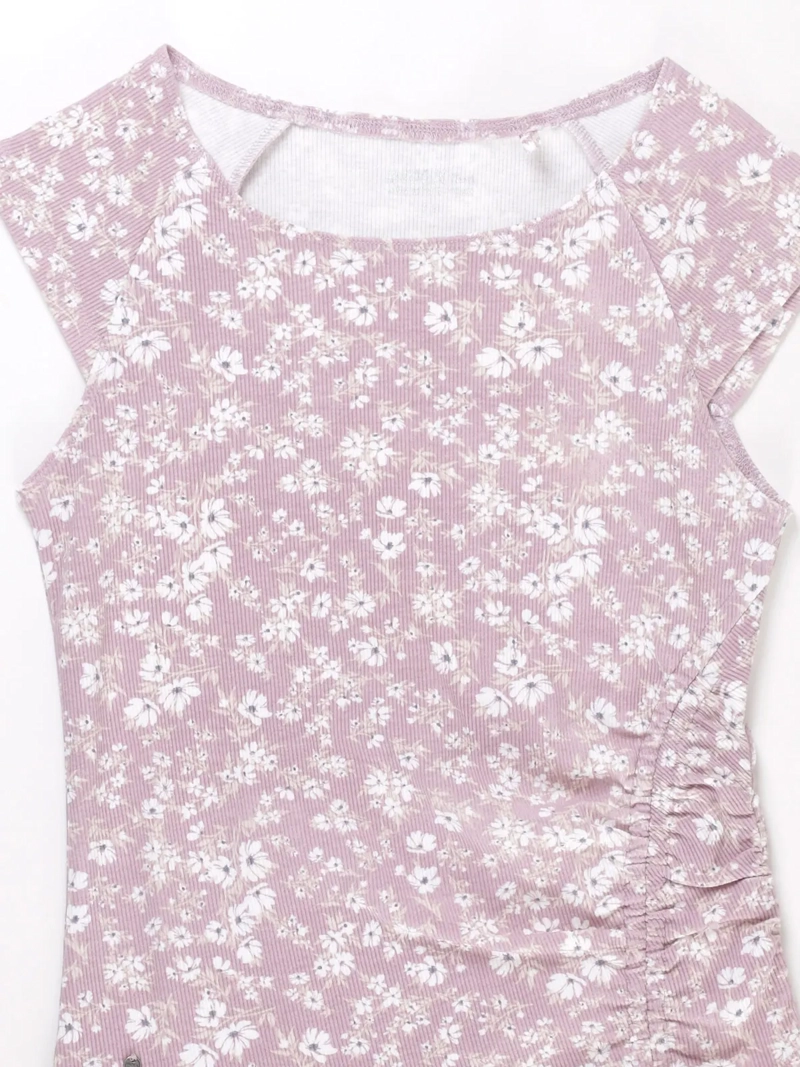 POLERA MANGA CORTA ALGODÓN NIÑA INDEX RECOGIDO - 3