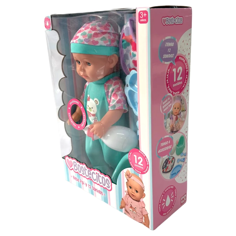 MUNECA 36CM C/12 SONIDOS Y HACE PIPI - 12