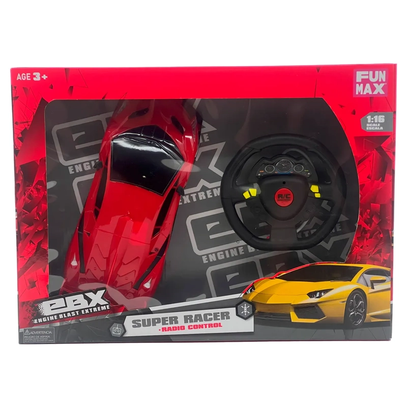 AUTO RADIO CONTROLADO 1 A 18 SUPER RACER EBX C/VOLANTE - 11