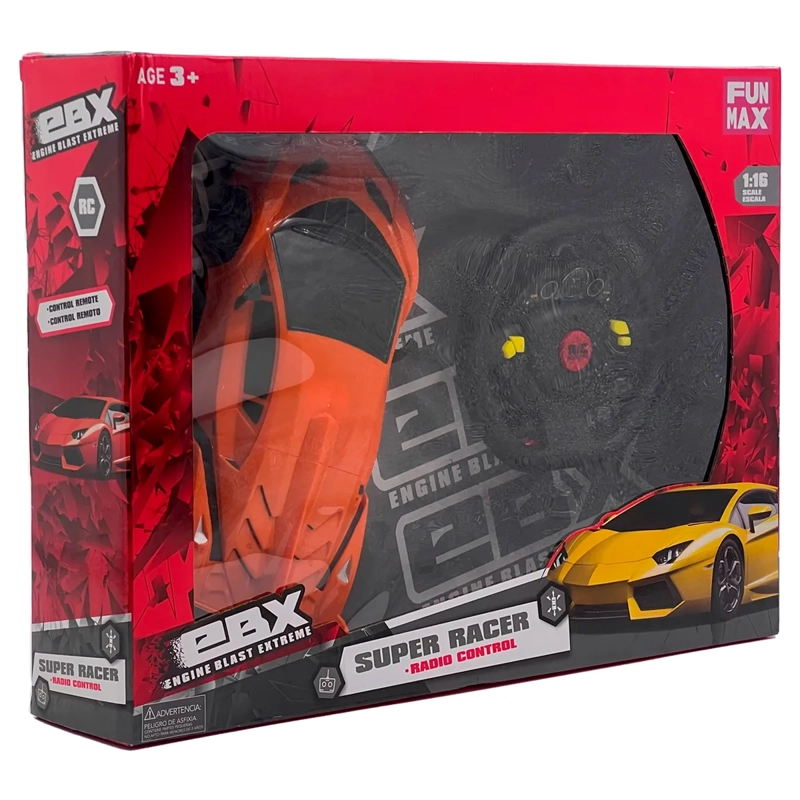 AUTO RADIO CONTROLADO 1 A 18 SUPER RACER EBX C/VOLANTE - 7