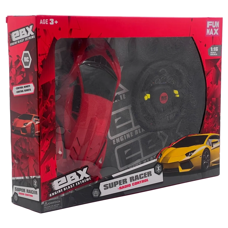 AUTO RADIO CONTROLADO 1 A 18 SUPER RACER EBX C/VOLANTE - 9