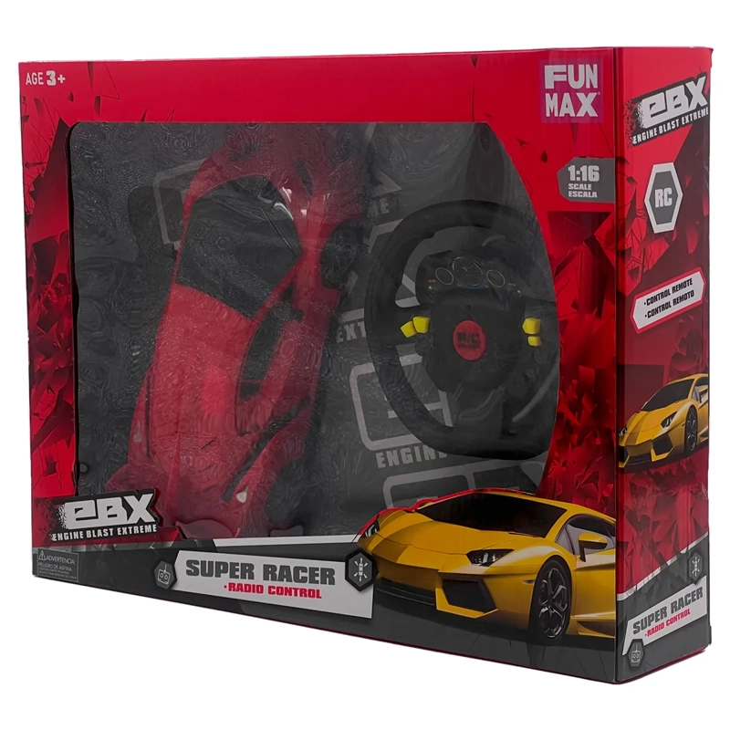 AUTO RADIO CONTROLADO 1 A 18 SUPER RACER EBX C/VOLANTE - 10