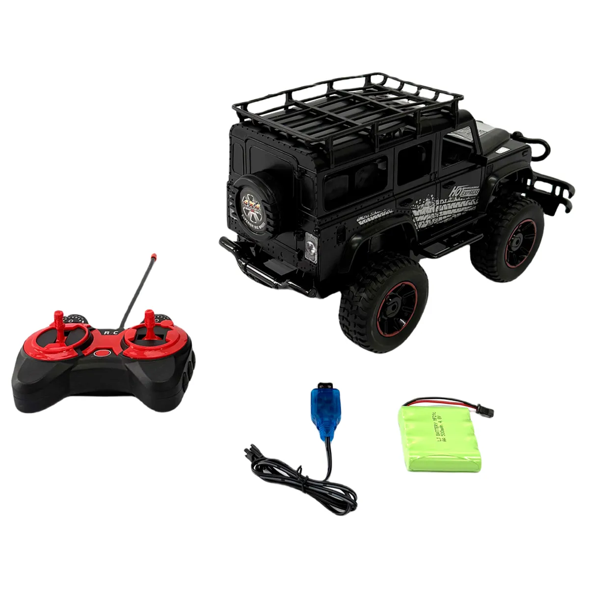 VEHÍCULO RADIO CONTROLADO CAMIONETA C/LUCES NEGRA C/BATERIA - 5