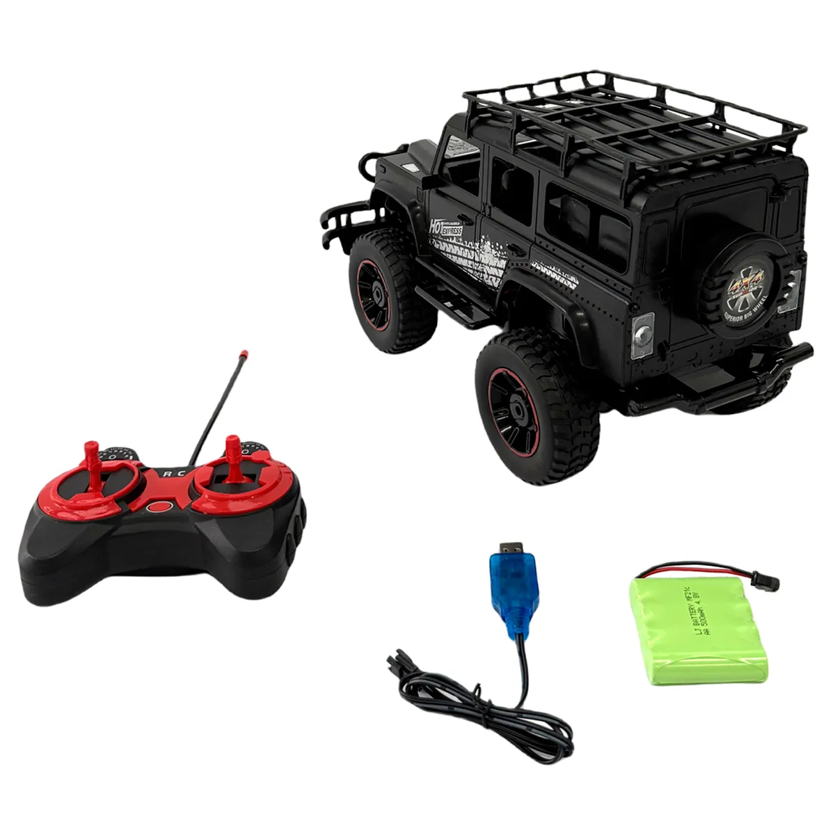VEHÍCULO RADIO CONTROLADO CAMIONETA C/LUCES NEGRA C/BATERIA - 6