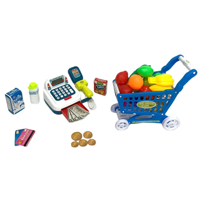 SET CAJA REGISTRADORA Y CARRO AZUL GIFT HF - 1