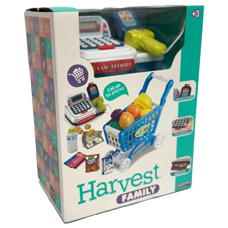 SET CAJA REGISTRADORA Y CARRO AZUL GIFT HF - 6