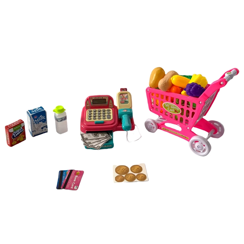 SET CAJA REGISTRADORA Y CARRO ROSA GIFT HF - 1