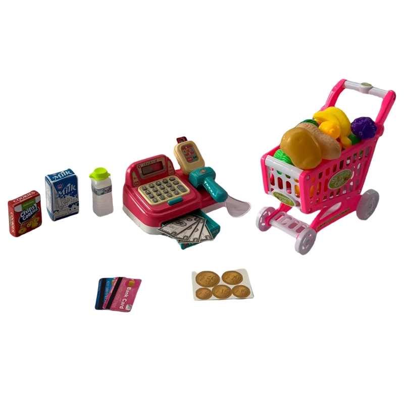 SET CAJA REGISTRADORA Y CARRO ROSA GIFT HF - 2