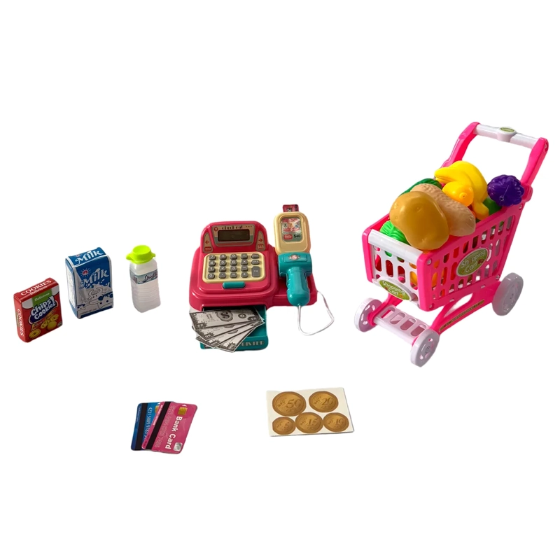 SET CAJA REGISTRADORA Y CARRO ROSA GIFT HF - 3