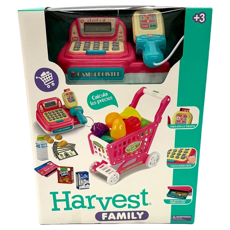SET CAJA REGISTRADORA Y CARRO ROSA GIFT HF - 4