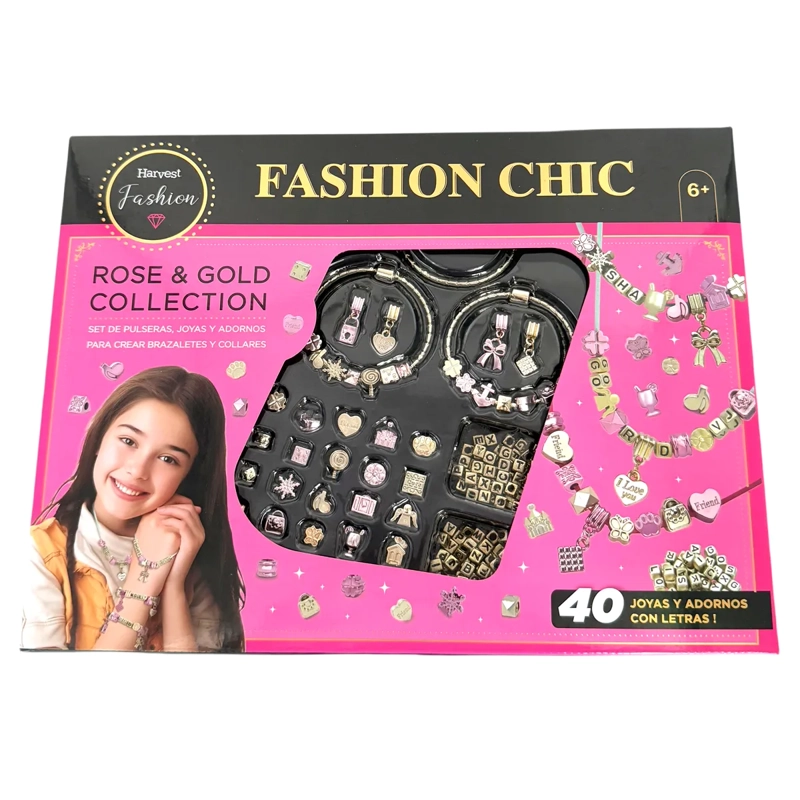 SET BRAZALETES C/LETRAS Y CHARMS - 5