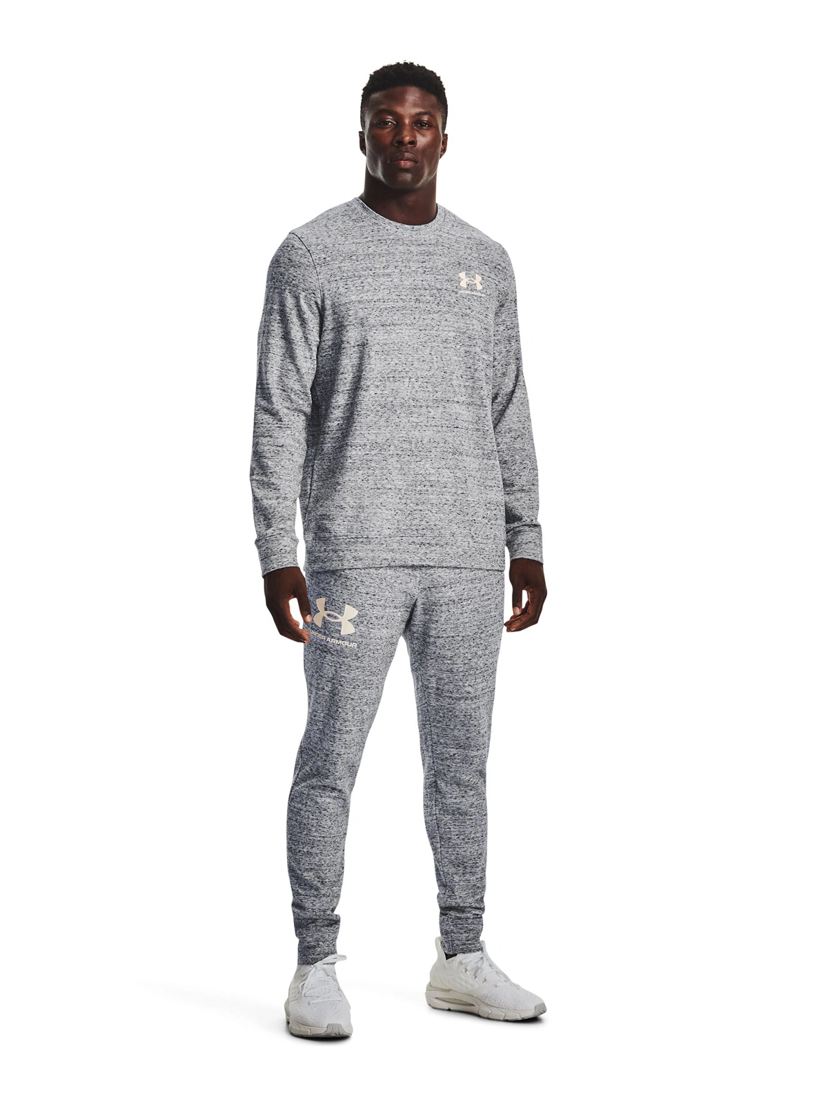 POLERÓN HOMBRE UNDER ARMOUR 1370404 GRIS MANGA LARGA RIVAL TERRY CREW - 3