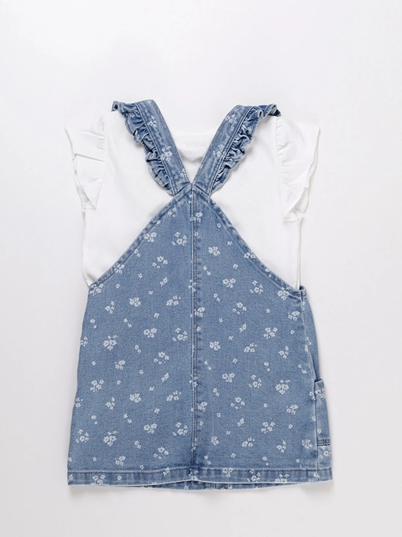 JARDINERA DENIM NIÑA BABY HARVEST ESTAMPADA Y POLERA MANGA CORTA - 2