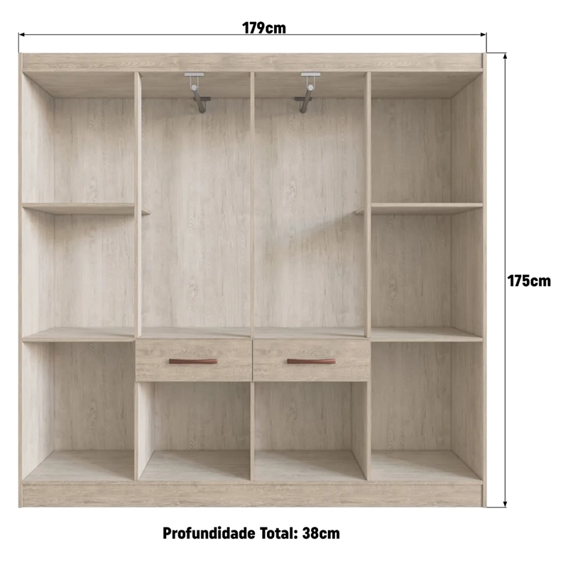 CLÓSET ALTAVISION 588008 AMARULA BEIGE 8 PUERTAS 2 CAJONES - 4